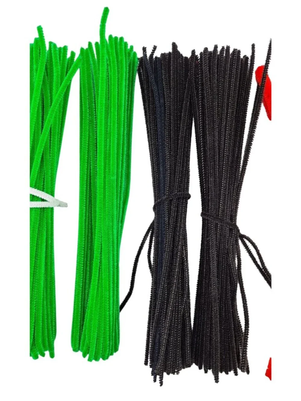 Vintage Chenille Stems Crafting Large Lot 1.5+ Pounds Red Green Black White 12